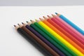 Colored pencils aligned