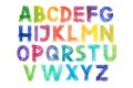Colored pencils alphabet font type handwritten hand draw abc letters