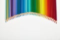 Colored pencils arranged in a fan shape Royalty Free Stock Photo