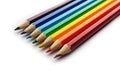 Colored pencils arranged in rainbow spectrum order Royalty Free Stock Photo