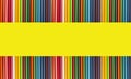 Colored pencils are arranged in a row on a light yellow background.