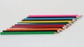 Colour pencils on white background. close up of colored pencils Royalty Free Stock Photo