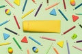 Colored Pencils background pattern. Back to School Royalty Free Stock Photo