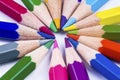 Colored pencils background with a variety of colors Royalty Free Stock Photo