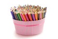 Colored pencils in a box Royalty Free Stock Photo