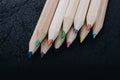Colored pencils for creative idea and concept. Drawing and painting Royalty Free Stock Photo