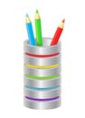 Colored pencils in cup Royalty Free Stock Photo