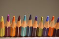 Colored pencils on a dark background. Retro style Royalty Free Stock Photo