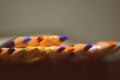 Colored pencils on a dark background. Retro style Royalty Free Stock Photo