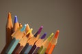 Colored pencils on a dark background. Retro style Royalty Free Stock Photo
