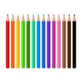 Colored pencils Design template, clipart or layout for graphics. Subjects of children`s and school education. Rainbow pencils in