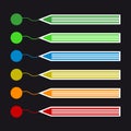 Colored Pencils Draw Lines - Colorful Vector Icon Set