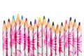 Colored pencils in the form of wave Royalty Free Stock Photo