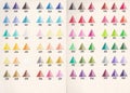 72 colored pencils hand-drawn swatch color chart drawing and painting on eye care paper-illustration
