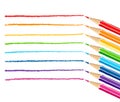 Colored pencils and hatch marks illustration Royalty Free Stock Photo