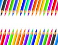 Colored pencils isolated background