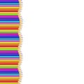 Colored Pencils Left Side Line in Shape of Wave Royalty Free Stock Photo