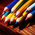 Colored pencils multicolored drawing instruments for art, various assorted diverse colors