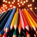 Colored pencils multicolored drawing instruments for art, various assorted diverse colors