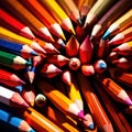 Colored pencils multicolored drawing instruments for art, various assorted diverse colors