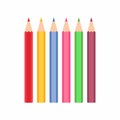 Colored pencils for office or drawing with various colors. Collection of colorful pencils tools for writing and painting. Flat Royalty Free Stock Photo