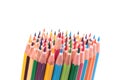 Colored pencils placed in group Royalty Free Stock Photo