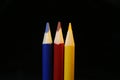 Colored Pencils (primary colors) Royalty Free Stock Photo