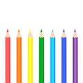 Colored pencils, rainbow colors. Vector stock illustration eps 10. Isolate on white background. Royalty Free Stock Photo