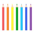 Colored pencils, rainbow colors. Vector stock illustration eps 10. Isolate on white background. Royalty Free Stock Photo