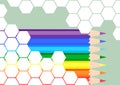 Colored pencils, rainbow. Frame for creativity. Vector stock illustration eps10. Royalty Free Stock Photo