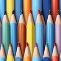Colored pencils, rainbow vibrant colors, seamless background pastel tones