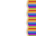 Colored pencils right side line in shape of wave border Royalty Free Stock Photo