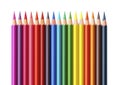 colored pencils in a row isolated from white background Royalty Free Stock Photo