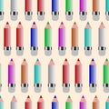 Colored pencils, seamless pattern