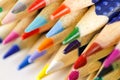 Colored pencils sharpened. Macro. Closeup Royalty Free Stock Photo
