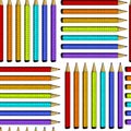 Colored pencils. Stationery, wooden pencils on a white background.