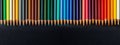 Colored pencils texture. Foreground. All the range of colors of the rainbow. Start of school Beautiful wallpaper. Royalty Free Stock Photo