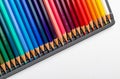 Colored pencils texture. Foreground. Colors of spring and summer. Start of school, of classes. Beautiful wallpaper. Royalty Free Stock Photo