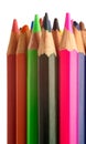 Colored pencils upright; isolated Royalty Free Stock Photo