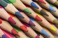 Colored pencils of various colors, close up Royalty Free Stock Photo