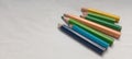 colored pencils of various colors for school purposes in the world of early childhood education Royalty Free Stock Photo