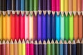 Colored pencils of various colors on a white background Royalty Free Stock Photo