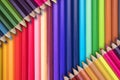 Colored pencils of various colors on a white background Royalty Free Stock Photo