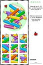 Colored pencils visual riddle - what does not belong? Royalty Free Stock Photo