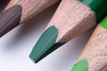 Colored Pencils on a white background, close up. macro Royalty Free Stock Photo