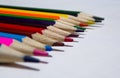 Colored pencils on a white background. Royalty Free Stock Photo