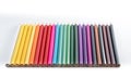 Colored pencils on white background 25 pcs,