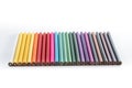 Colored pencils on white background 25 pcs,