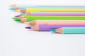 Colored pencils on a white background. Royalty Free Stock Photo