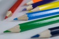 Colored pencils on white background Royalty Free Stock Photo